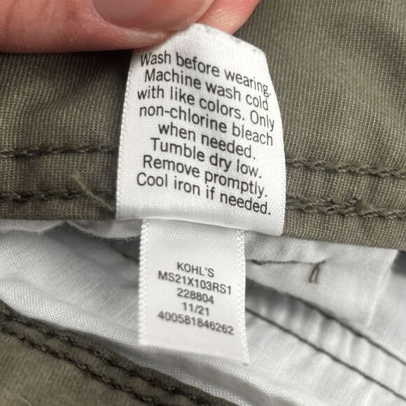 Sonoma 34 Green The Everyday Short Cargo Shorts Flat Front Stretch Flex EUC - Picture 6 of 7